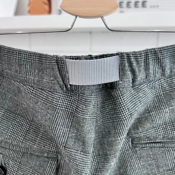Is-ness Japan Belted Tuck Houndstooth Plaid Trousers